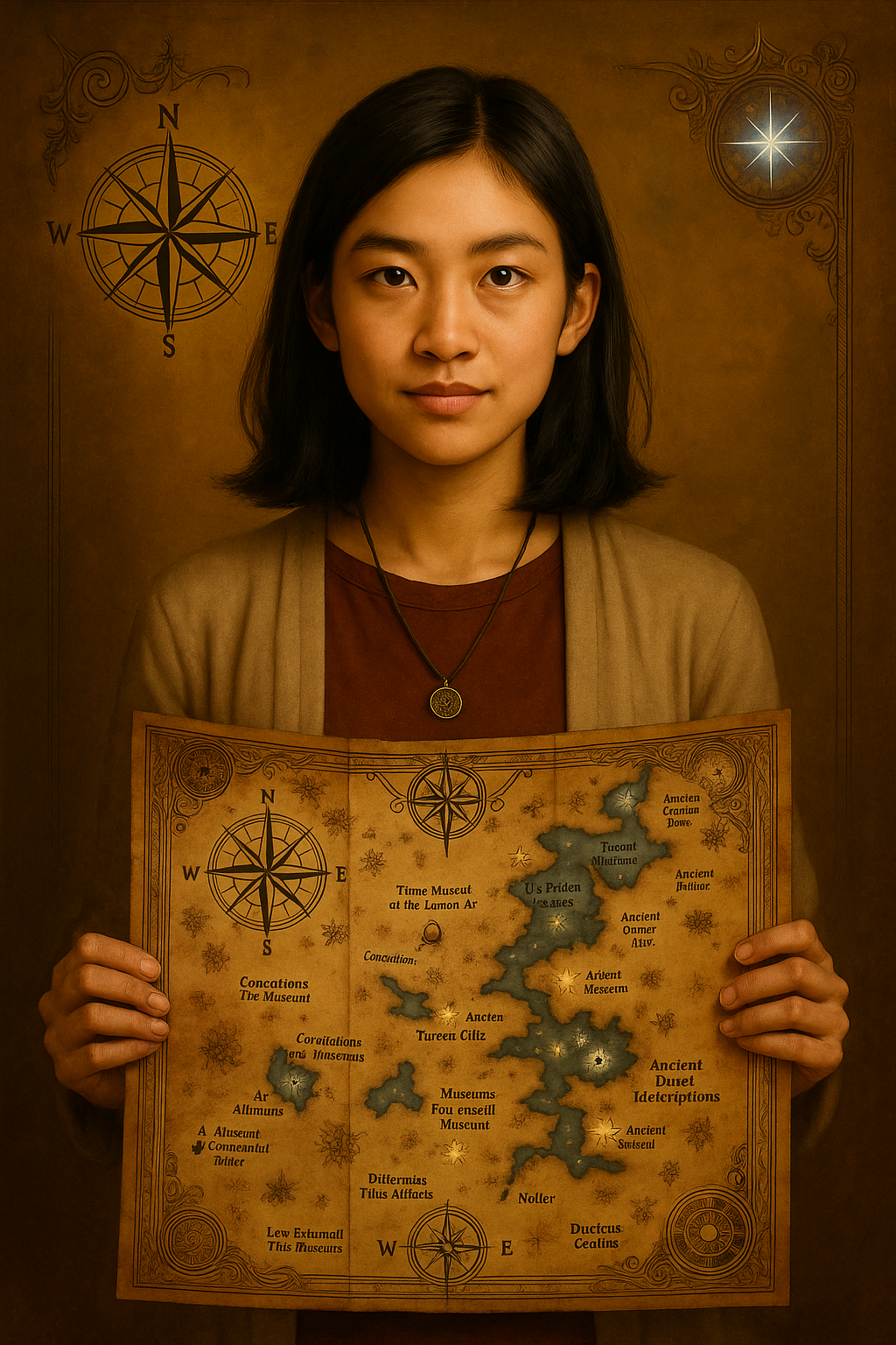 Maya Chen – The Strategist Who Sees the Big Picture Maya with the attic map